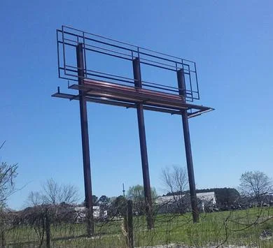 Scotty Outdoor crew installing a new billboard steel structure